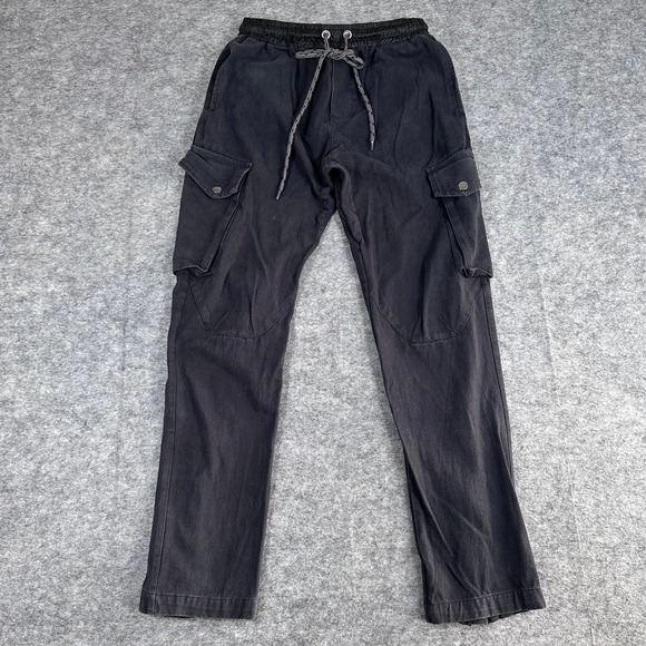 Richie Le Other - Richie Le Cargo Pants Mens Medium Black Ankle Zip Drawstring‎ Streetwear